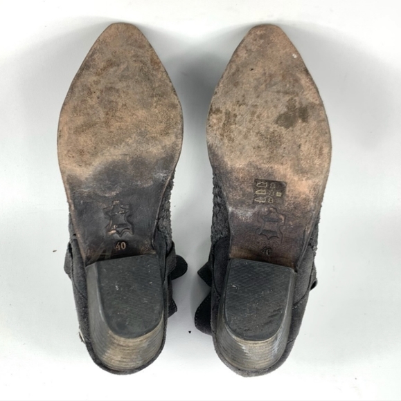 Free People Leather Suede Woven Ankle Boots 10 40 - Picture 8 of 11